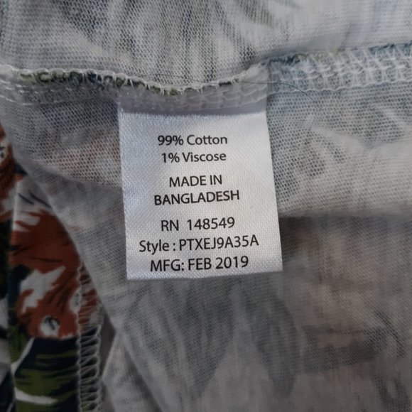 PD & C Men's Hawaiian Shirt 2X GUC Tropical Sexy Girl Palm Trees Hibiscus Flower - Picture 5 of 8